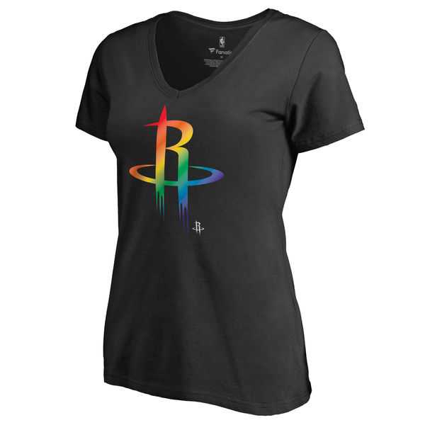 Women's Houston Rockets Fanatics Branded Black Team Pride Slim Fit V Neck T-Shirt FengYun,We sell and wholesale Women's Houston Rockets Fanatics Branded Black Team Pride Slim Fit V Neck T-Shirt FengYun on line form chian!